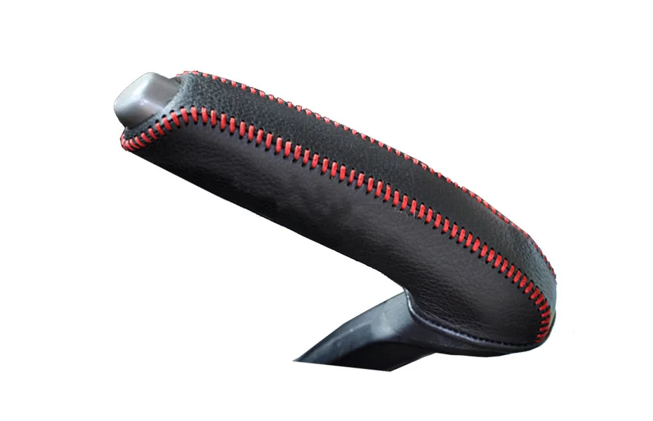 Защитная крышка для ручного тормоза из натуральной кожи для Honda Civic Old Civic 2004-2011 черный(Красная строчка