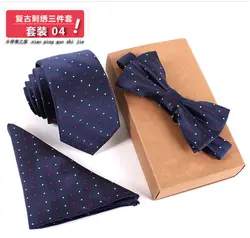 XINCAI Лидер продаж 3 шт. модные Ман галстук точка жаккардовый галстук Gravata corbatas Ханки бабочкой набор для мужчин формальные свадебные