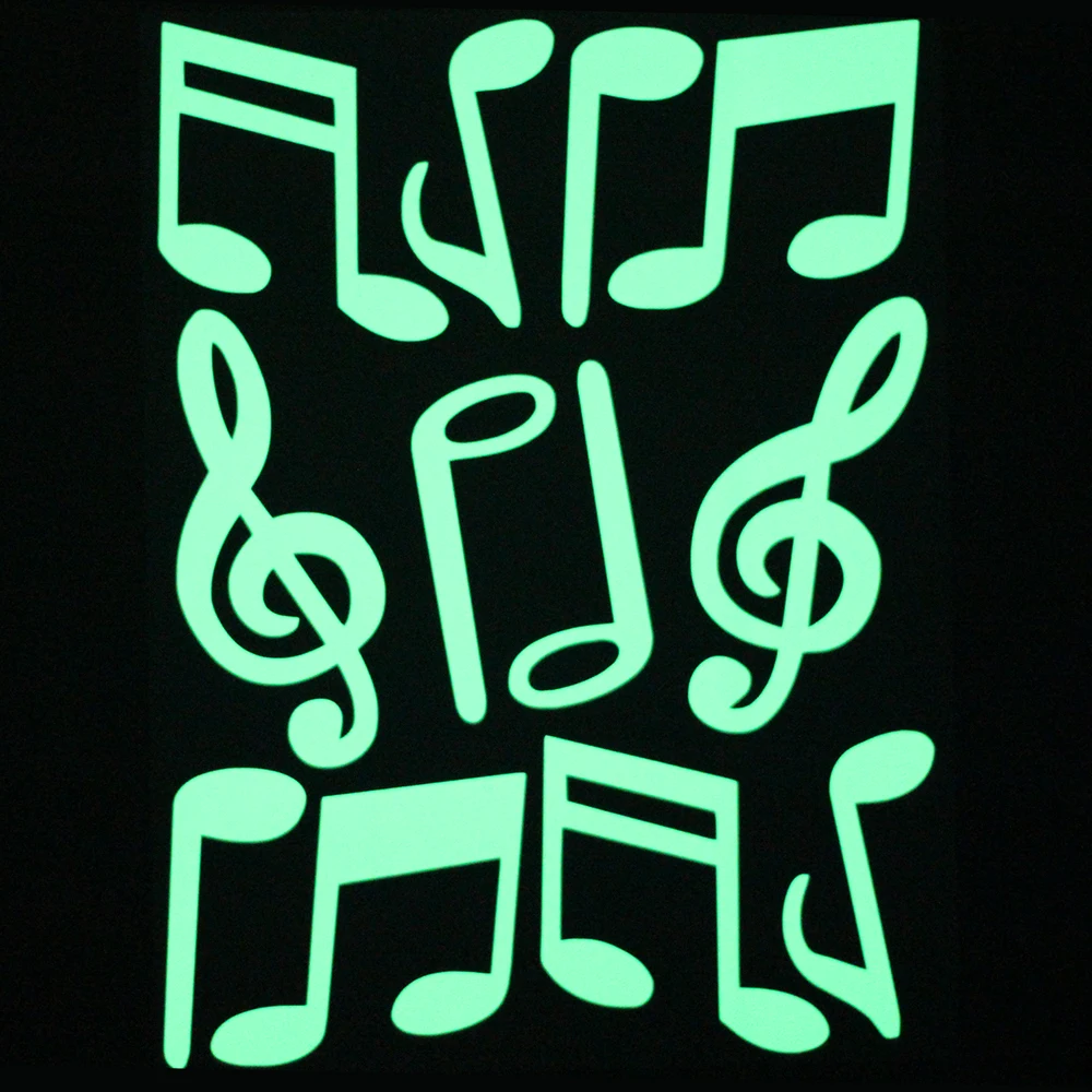 Светящиеся музыкальные заметки наклейки на стену для детей потолочное украшение комнаты светящаяся наклейка детская спальня DIY персонализированный стикер