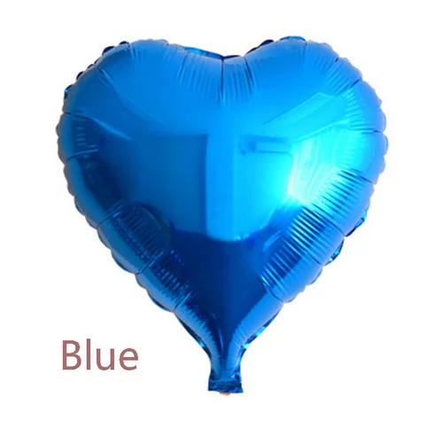 Blue 5 шт./пакет 18 дюймов в форме сердца Алюминий Фольга шары для свадьбы и дня рождения вечерние украшения детских игрушек 10 Цвета - Цвет: Blue