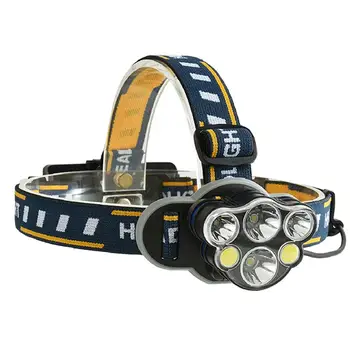 

AKDSteel 6-light USB Charging T6+COB LED Strong Light Headlamp Warning Light for Outdoor Activity