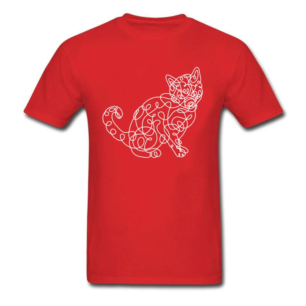  3D Printed Tops Tees High Quality Short Sleeve Man T-shirts TpicOriginaltitle Funny Father Day Tops & Tees Round Neck Cat spontaneous line style red