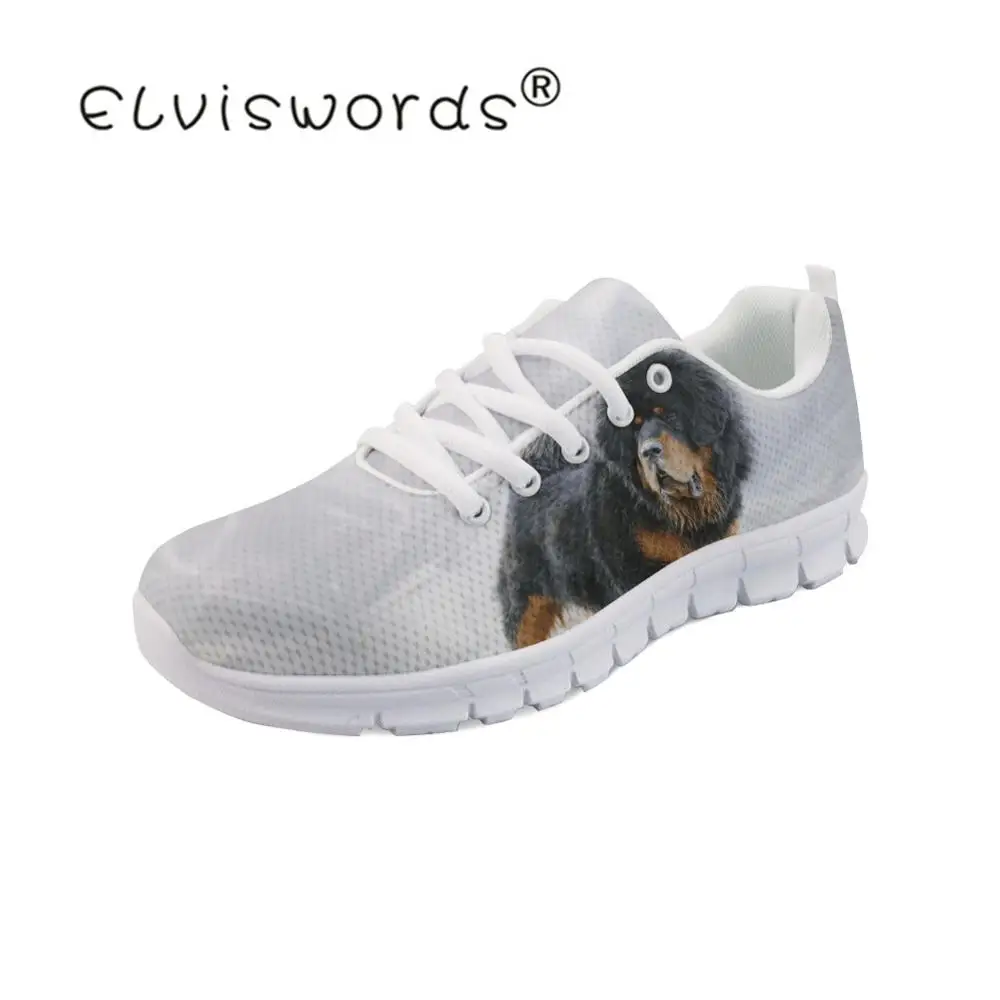 ELVISWORDS собака мастифф Дизайн Женские кроссовки на платформе подростковые девушки