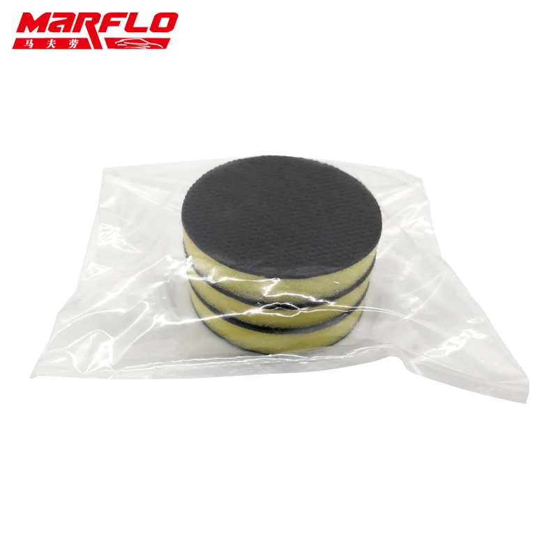 Marflo мойка автомобиля Волшебная глина губка для мытья автомобиля губка для ремонта ткань щетка аппликатор держатель для чистки - Цвет: 3pcs Heavy Pads