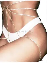 Fashion Women Gold Rhinestone Chains 3 Layers Waist Belly&Leg Chains Unique Thigh Chains Jewelry 3 Color