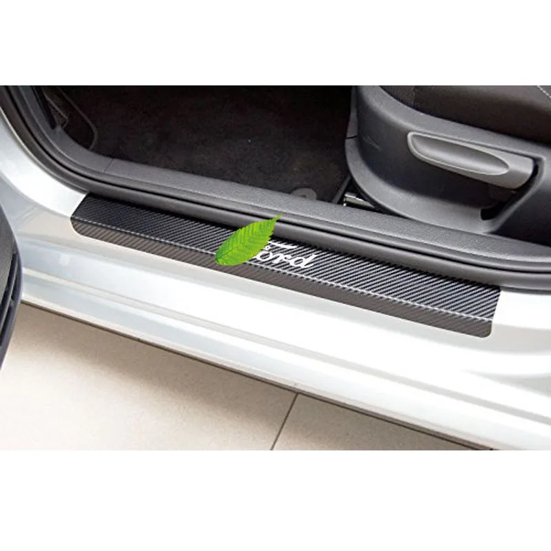 

Carbon Fiber car Scuff Sticker Door Sill Sticker For Ford Focus Mondeo Edge Fiesta Kuga Escort Ecosport For Ford all Car styling