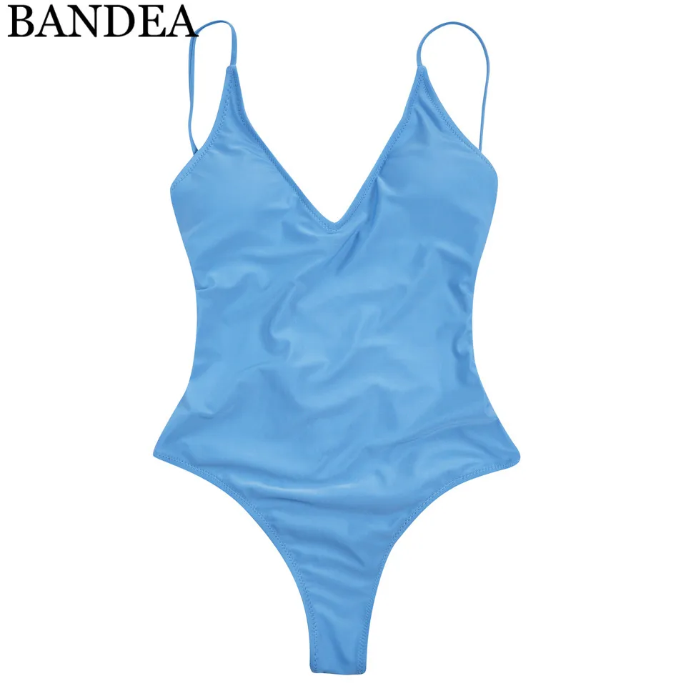 BANDEA, сексуальный цельный купальник, женский купальник с завязками, Одноцветный купальник с открытой спиной, купальный костюм с завязками, пляжная одежда, боди