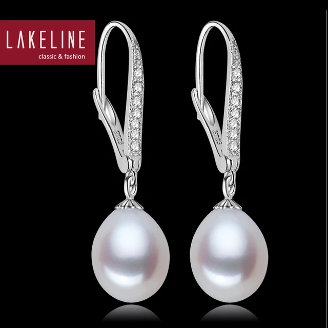 Pearl Crystal Leverback Drop Earrings Real Tear White Pearl Crystal Leverback Drop Earrings Real Tear White Freshwater Dangle For Women Wedding