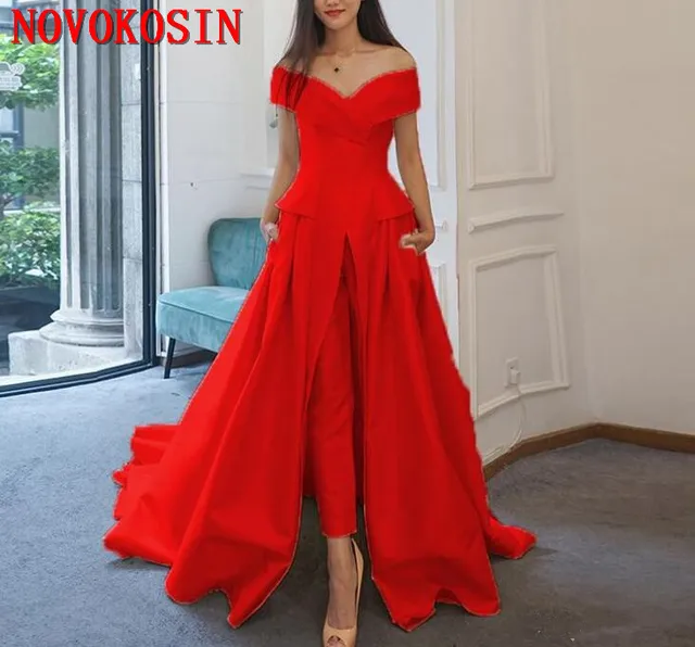 Women Jumpsuit Pants With Long Train 