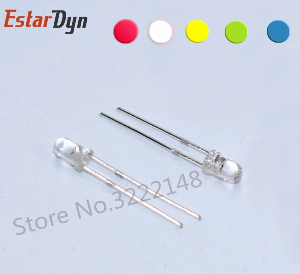 1000-pcs-3MM-WHITE-LED-Transparent-Water-Clear-Round-led-3mm-Cold-White-3V-Light-Emitting_