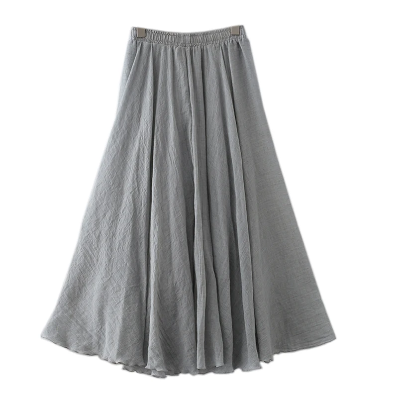 Женская полуюбка, одноцветная, тонкая, эластичная талия, а-силуэт, большой подол, юбка для лета, XRQ88