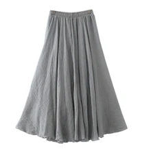 Женская полуюбка, одноцветная, тонкая, эластичная талия, а-силуэт, большой подол, юбка для лета, XRQ88