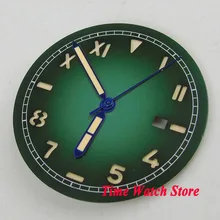 36,1 мм зеленый без логотипа окошко даты Калифорния циферблат подходит MIYOTA 8215 821A Минчжу 2813 циферблат+ руки D127