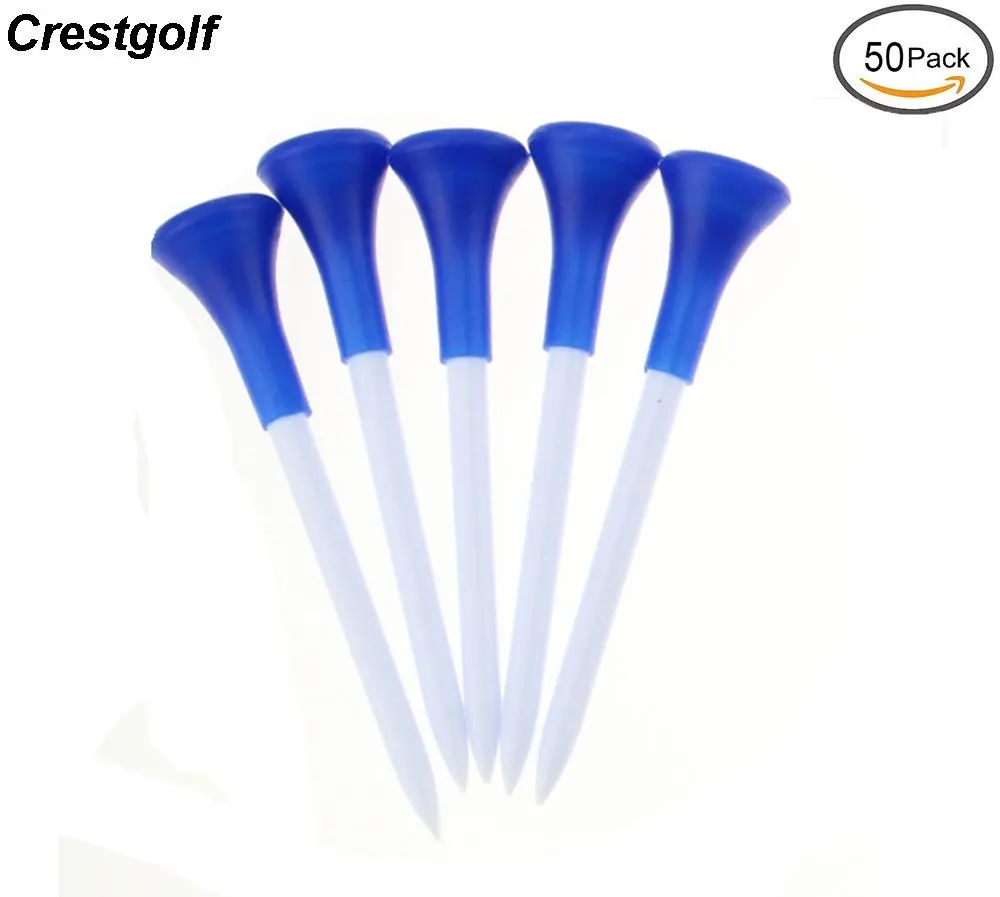 

CRESTGOLF 2-1/8", 2-3/4", 3-1/4" Plastic Golf Tees with Rubber Cushion Top --Ultra Durable for Long-term Use 50pcs/Pack
