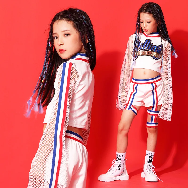 

Jazz Dance Costume Girls HipHop Practice Clothes Kid Street Dance Performance Costume Children'S Day Catwalk Show Outfit DQL1271