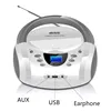 Портативный стерео-проигрыватель LONPOO с Bluetooth, FM-радио, Aux, динамиком, светодиодным дисплеем, CD-проигрывателем, USB-разъемом для наушников, бумб... ► Фото 2/6