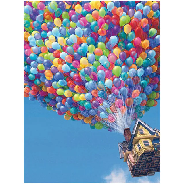 

Home Decoration Art Diy 5d Diamond Painting Cartoon Movie Up Hot Air Balloon Cross Stitch Resin Diamond Embroidery Mural Decor