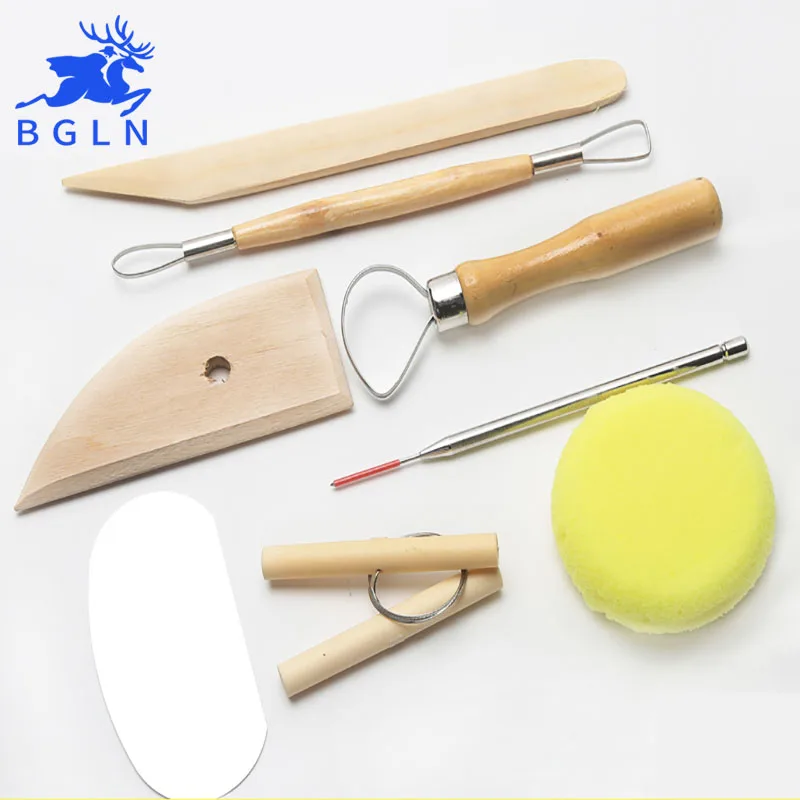 Bgln 8Pcs/Set Wax Clay Pottery Shapers DIY Carvers Polymer Clay Tools