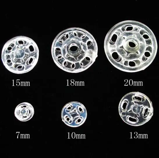 

Plastic Invisible Snap Button Transparent Buckle For Children's Clothing Sweater, Shirt ,Dress 20Pair/Bag