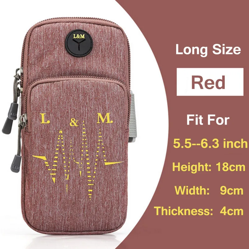 Спортивный Чехол-держатель для телефона для iphone X, Xiaomi, huawei, универсальный чехол для мобильного телефона Wiko, Doogee, samsung, чехол для телефона - Цвет: L size -- Red