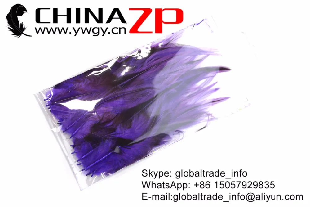 5 Purple Laced Rooster Medium Feathers (2)