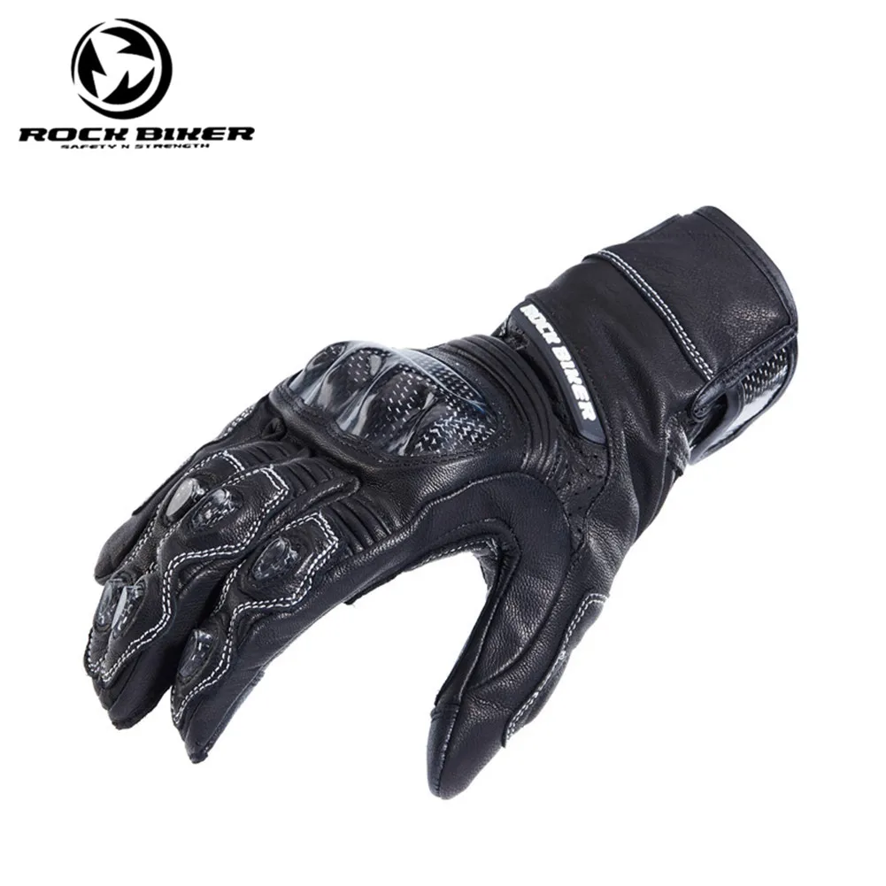 

Rock Biker Non-slip Motorcycle Gloves Leather Touch Screen Carbon Fiber Summer Motocross Gloves Protective Cycling Racing Luvas