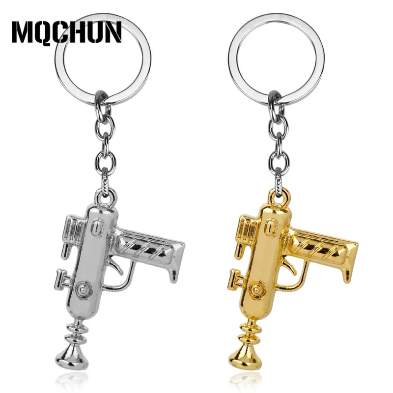 MQCHUN Fashion Jewelry Rick and Morty Portal Machine Gun Keychain