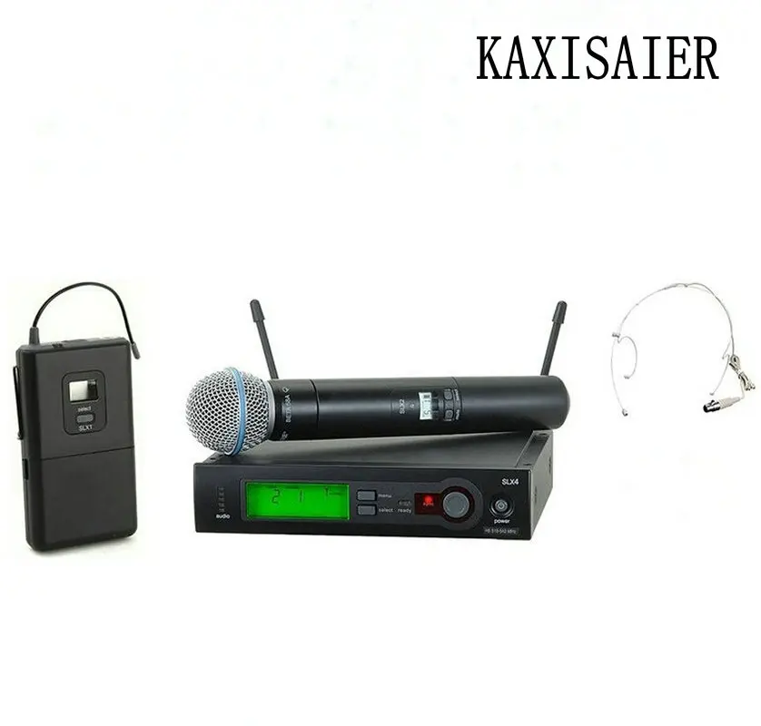 

Free Shipping UHF SX14 Wireless Microphone Karaoke With BodyPack Handheld Transmitter Headset Mic