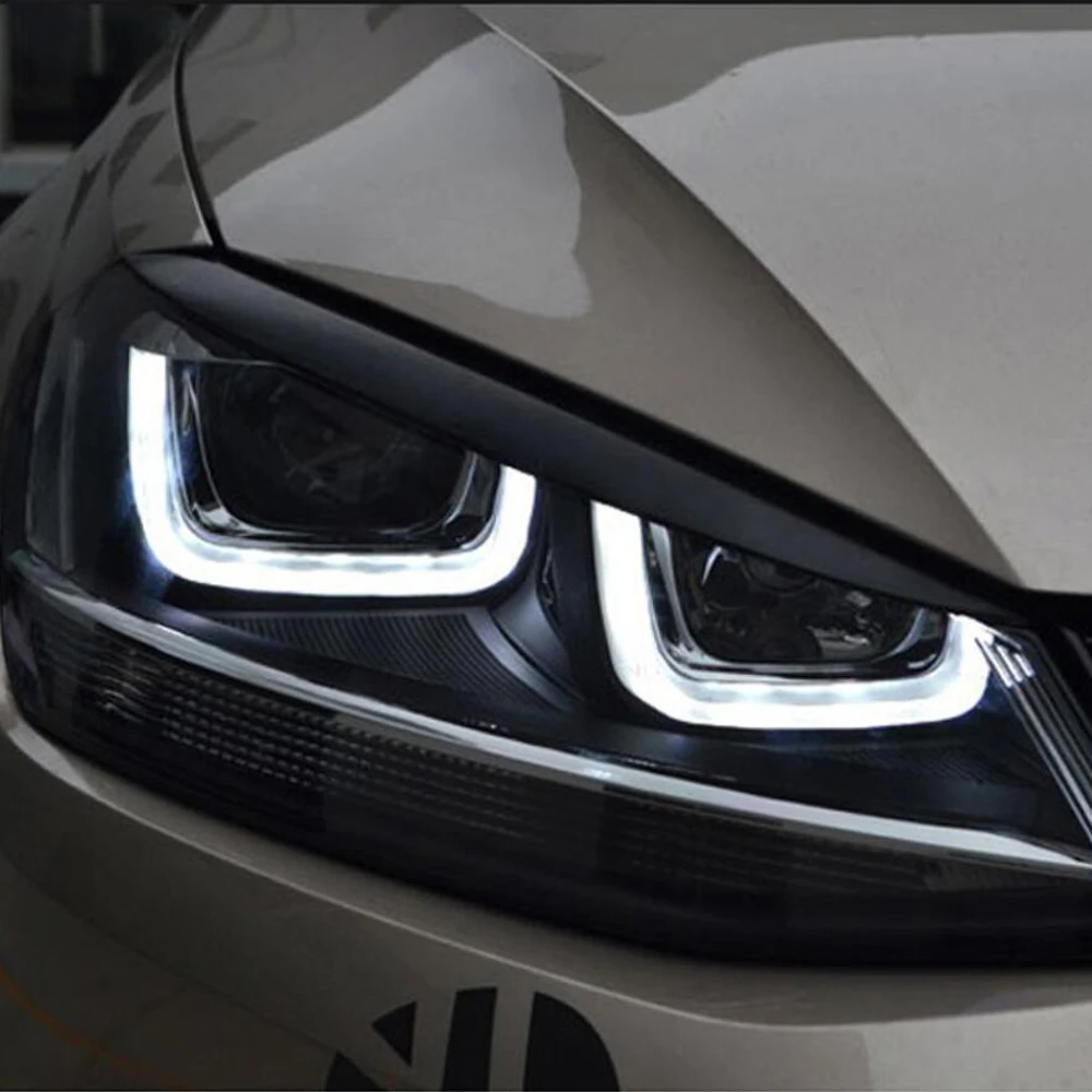 

2 pcs Headlights Eyebrow Eyelids ABS Chrome Trim Cover for Volkswagen VW Golf 7 MK7 GTI R Accessories Car Styling