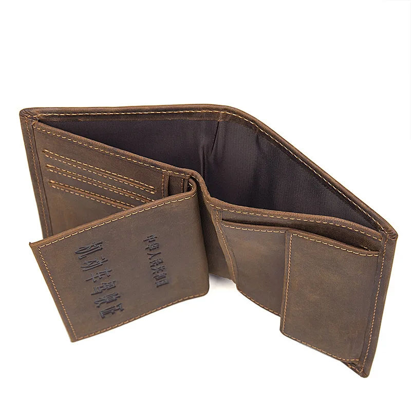 J.M.D Crazy Horse кожаный мужской короткий кошелек из натуральной кожи анти RFID пиратский