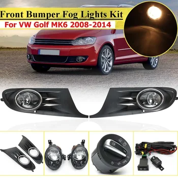 

Car Front Bumper Grill Fog Lights Lamp with 9006 Bulb Harness Switch for VW Golf 6 Golf MK6 2008 - 2014 Accessories