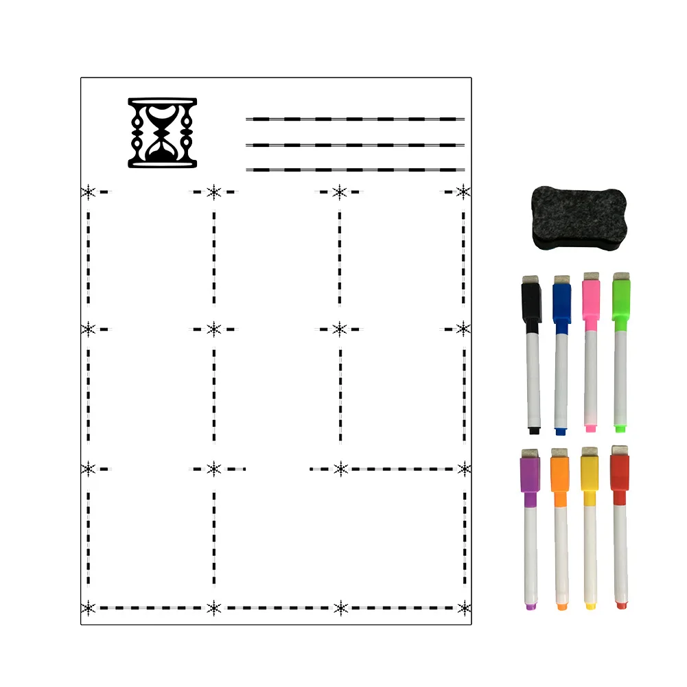 A3 Магнитная сухая стираемая календарь на холодильник многоцелевой еженедельная доска с 4 ручками для холодильника кухонного дома