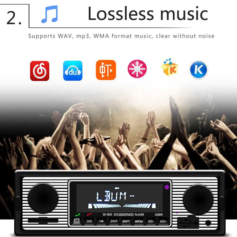 SX-5513 Автомобильный mp3 плеер цифровой FM стерео радио с пультом дистанционного управления Поддержка MP3/WMA/WAV USB2.0 12 В