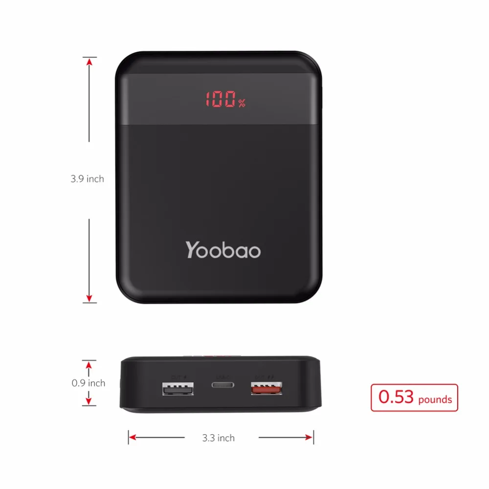 Yoobao M4Q повербанк Quick Charge 3.0 внешний аккумулятор 10000мАч повер банк поддержка быстрой зарядки 3.0 и Huawei FCP портативное зарядное устройство для телефонов