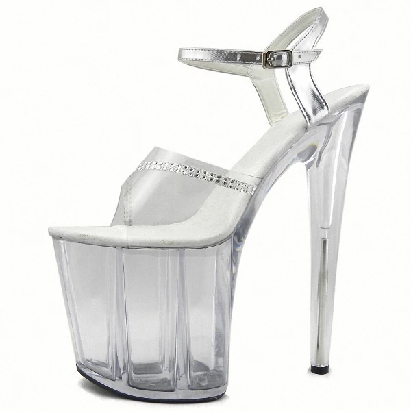 

womens Platforms shoes 20cm Exotic Dancer high heel shoes clear summer sandals Gorgeous motorcycle Crystal shoes