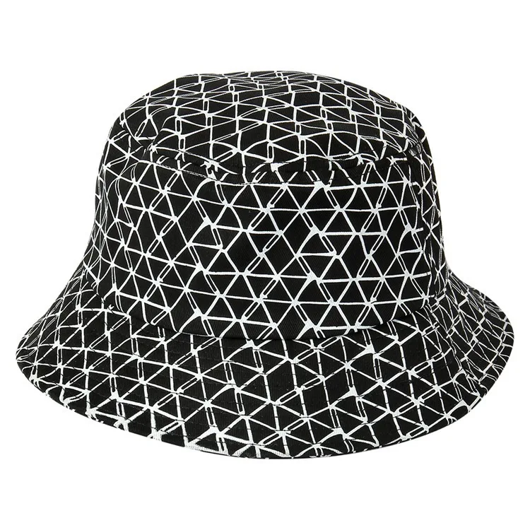 Cotton Three-dimensional Diamond Lattice Bucket Hat Fisherman Hat Outdoor Travel Hat Sun Hats For Men Women - Цвет: black