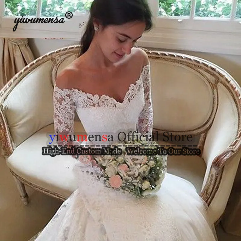 Vestido De Novia Sirena свадебное платье в стиле бохо плюс размер кружева с аппликацией и юбкой-годе Свадебные платья на заказ сделано Robe De Brave