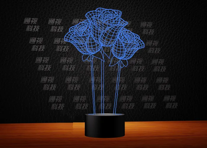 Подарок для девушки 7 цветов Изменение 3D Голограмма Роза цветок лампа вечерние Подарок на годовщину подарок на день Святого Валентина