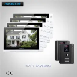 HOMSECUR 9 "проводной громкой видео и аудио умный дверной звонок + ЖК-цветной экран