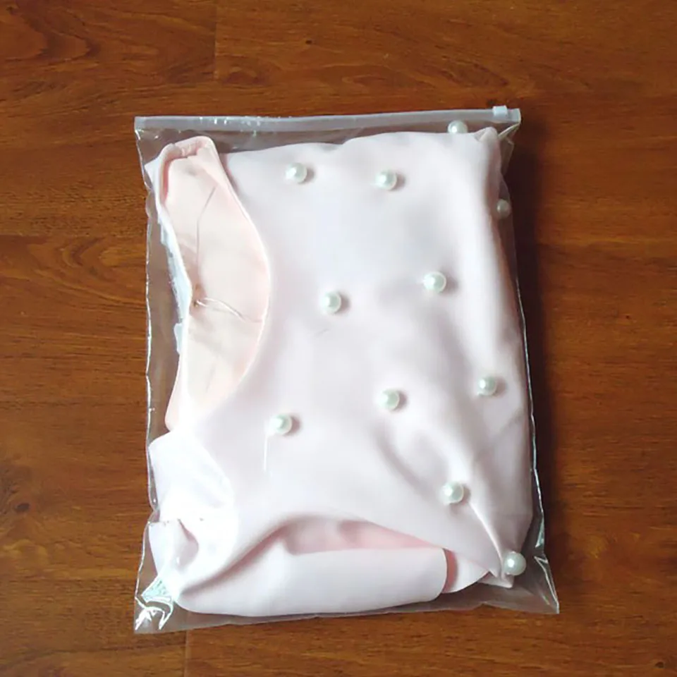 Buy snap closure top slider PE clothing bag double