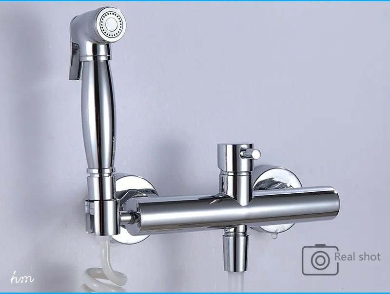 Bidet Faucet Set Armatur Mixer Tap,Portable Wall Mounted High Pressure Toilet Bidet Spray Nozzle Spray Gun Shower Head Faucet (8)