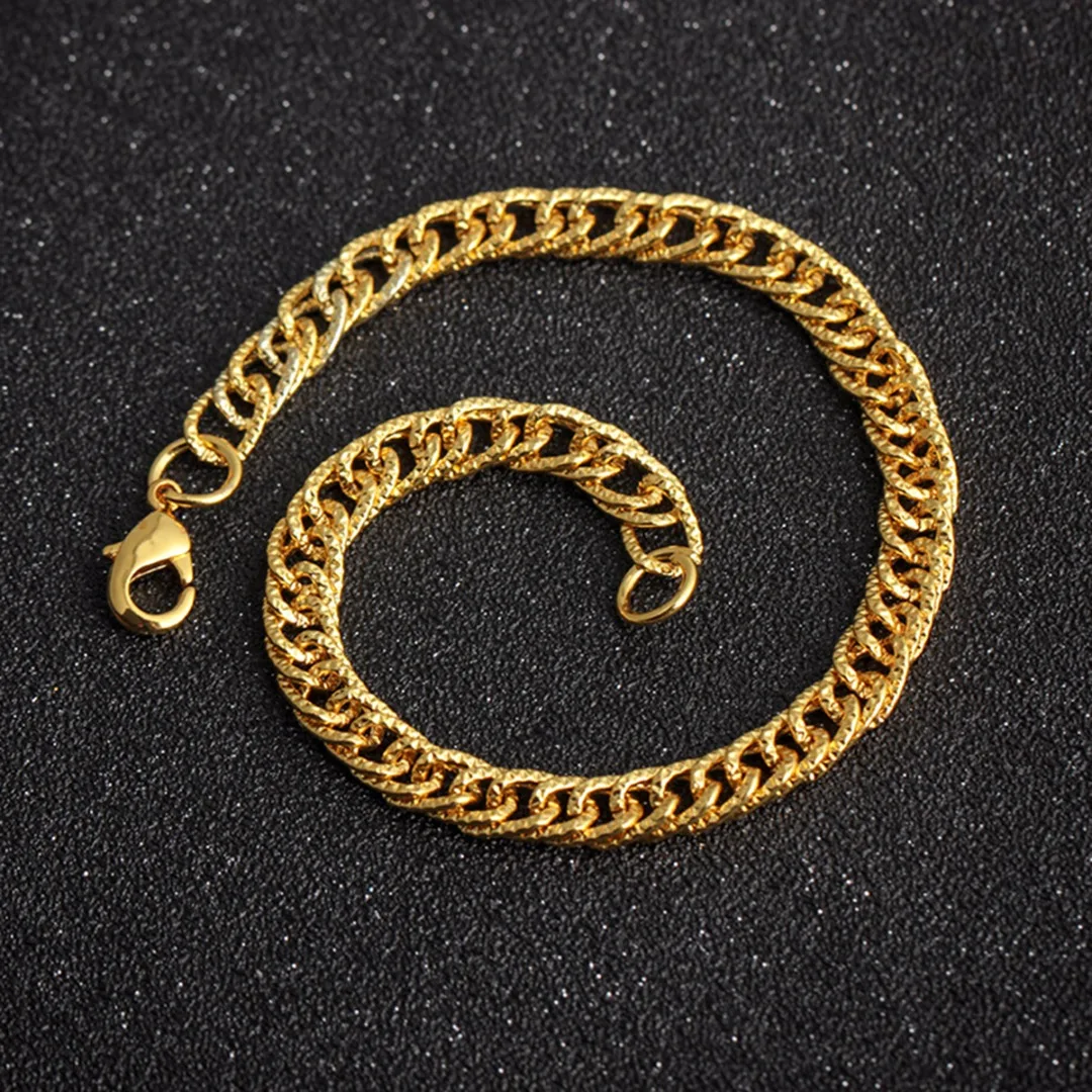 Men Hip Hop Stainless Steel Link Chain Bracelet Silver Gold Color Statement Women Bangle Shellhard Fashion Jewelry Party Gift