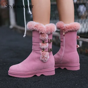 

Stylesowner New Arrival Fashion Trends Female Winter Snow Boots Casual Leisure Thick Bottom Wool Warm Woman Round Short Boots