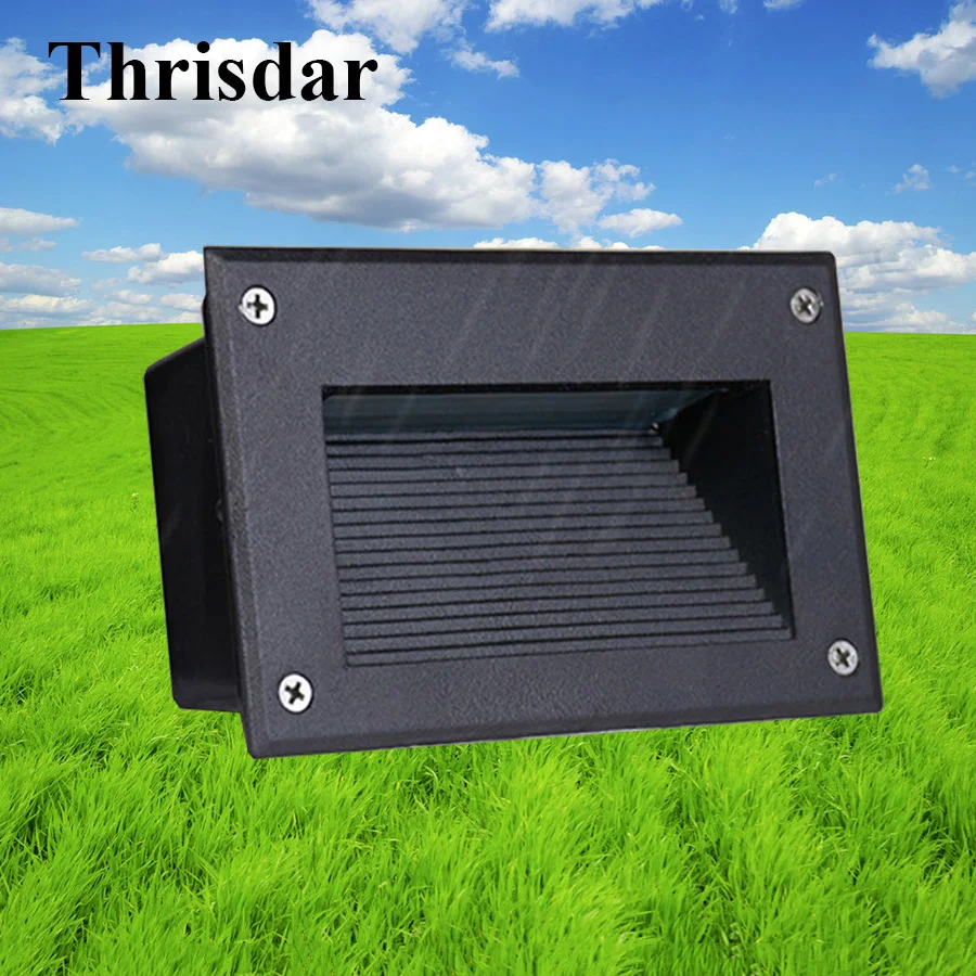 

Thrisdar 10PCS Waterproof LED Step Stair Light 3W 5W Pathway Recessed Wall Corner Light Waterproof LED Footlight Porch Wall Lamp