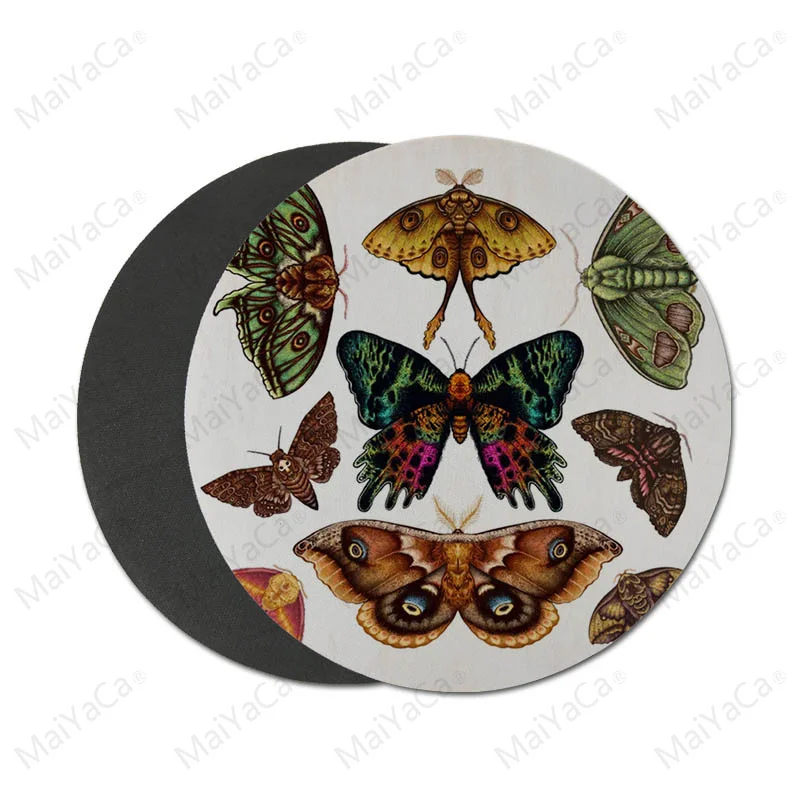 Moth Wings Rubber Mouse Durable Desktop Mousepad 20x20cm 22x22cm diameter round mouse pad | Компьютеры и офис