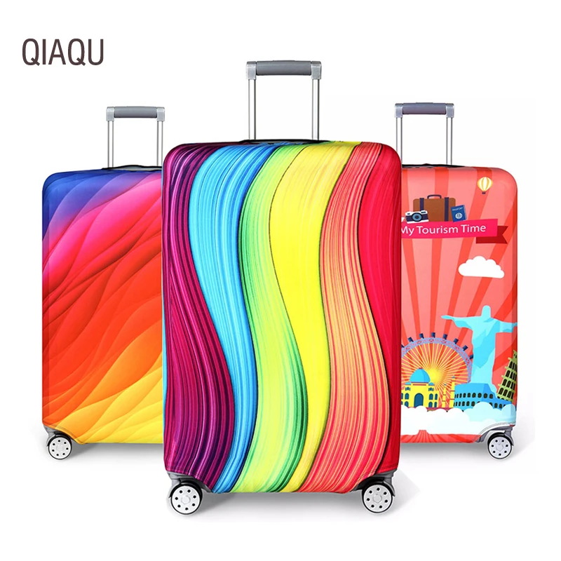 

Thicken wave stripes Elastic Luggage Protective Cover 18-32 Inch Trolley Dust Case Cover Baggage Trunk Covers Travel Accessories