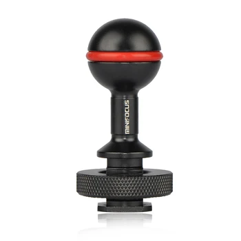 

MINIFOCUS Cold Shoe to 1" Ball Mount Head Base Adapter Connector for Diving Video/Flash/Strobe Lights Underwater Camera