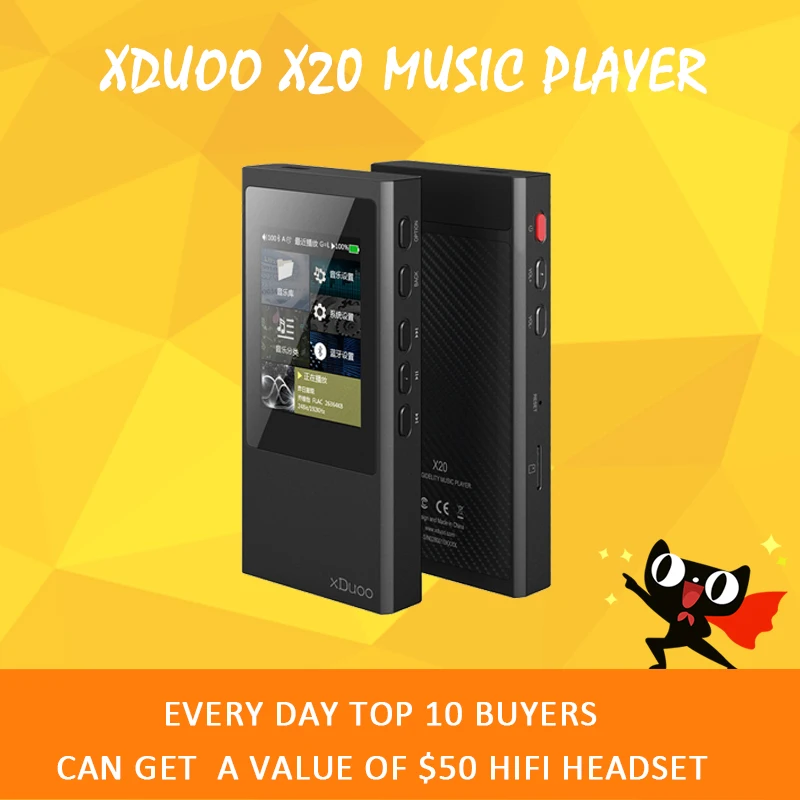 xDuoo X20 Mp3 Player Bluetooth 4.0 Portable usb dac audio player Lossless DSD DAP HD music hifi