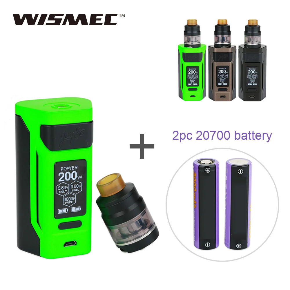 

Original 200W WISMEC Reuleaux RX2 TC Kit with 2ml/ 4ml Gnome Atomizer and 2x 20700 Battery 6000mAh E cigs RX 2 Vape Kit