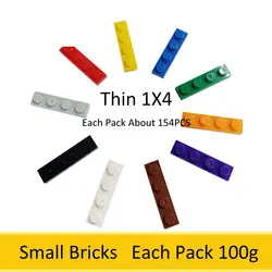1X4 тонкие маленькие кирпичи 1 упаковка шт. около 154 шт. маленькие строительные блоки каждый пакет 100 г аксессуары оптом кирпичи совместимые